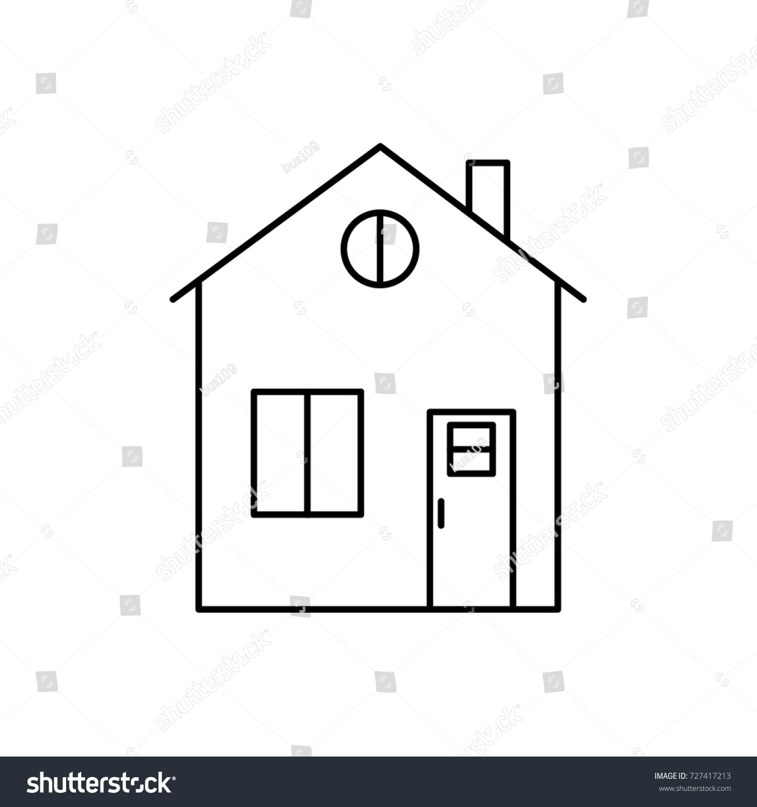 House Line Art Vector Illustration Stock Vector (Royalty Free ...