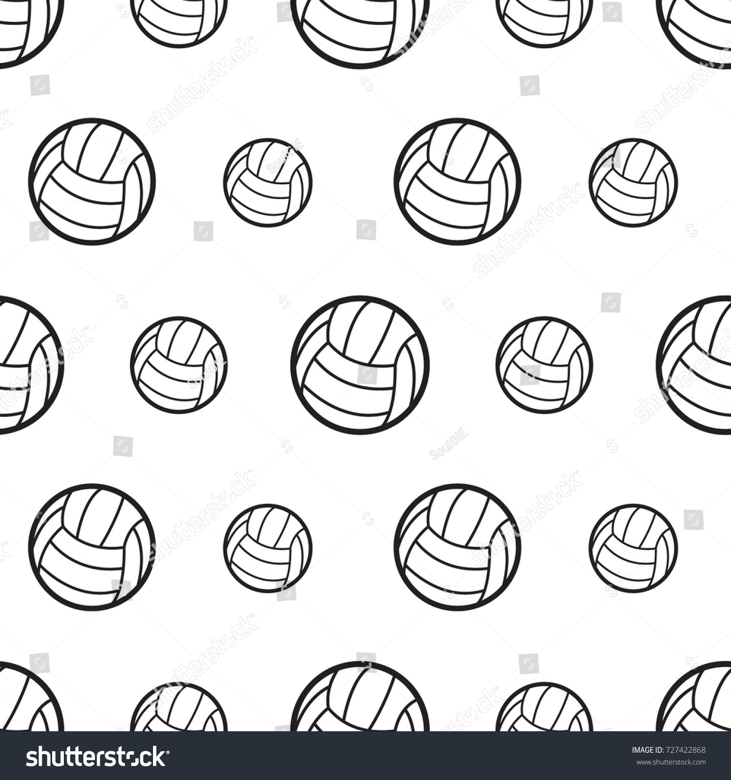 Volleyball Seamless Pattern Stock Vector (Royalty Free) 727422868 ...