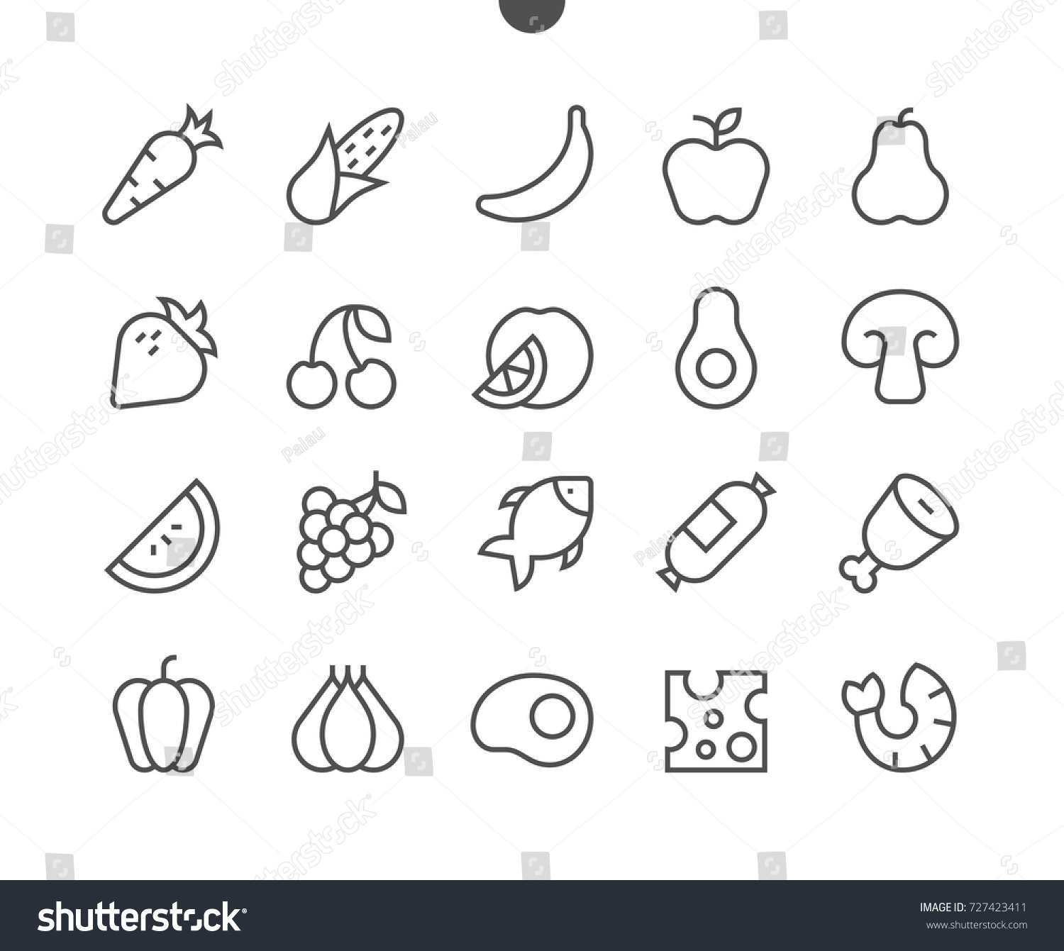 Food Ui Pixel Perfect Wellcrafted Vector Stock Vector (Royalty Free ...