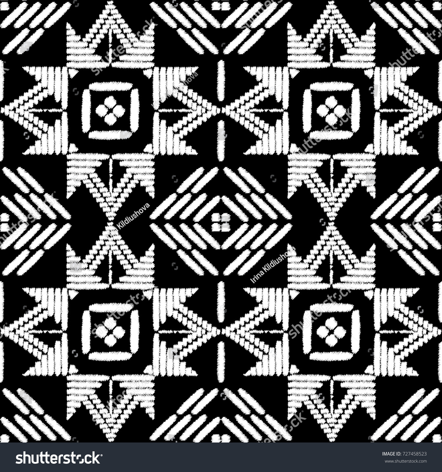 Aztec Embroidery Pattern Design Seamless Vector Stock Vector (Royalty ...