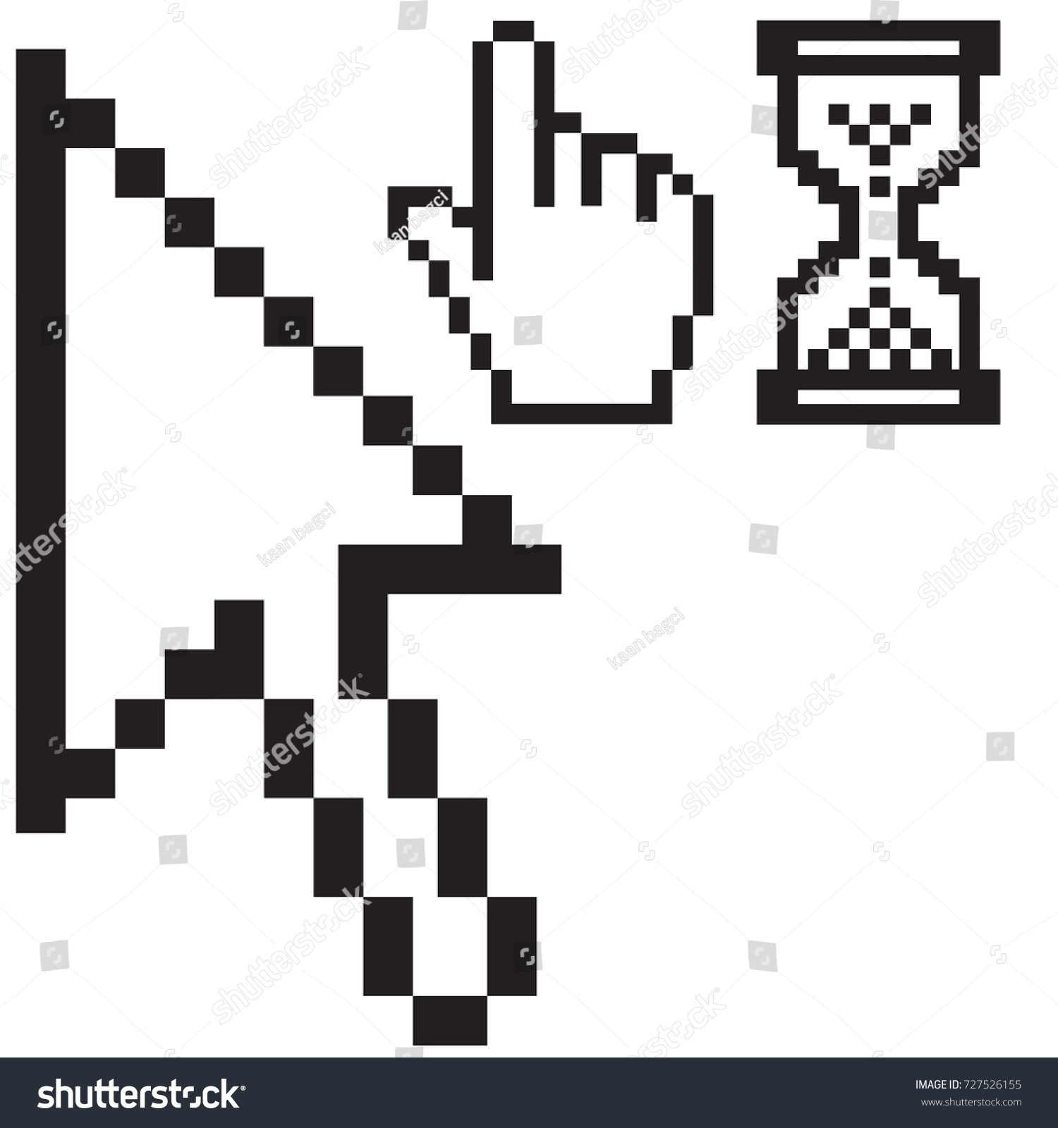 Classic Mouse Pointer Vector Set Stock Vector (Royalty Free) 727526155