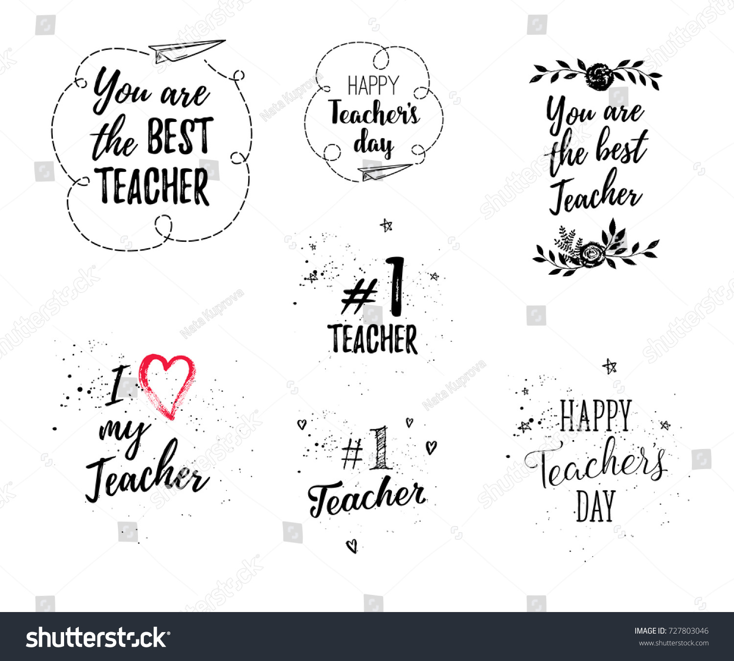 Happy Teachers Day Labels Greeting Cards Stock Vector (Royalty Free ...