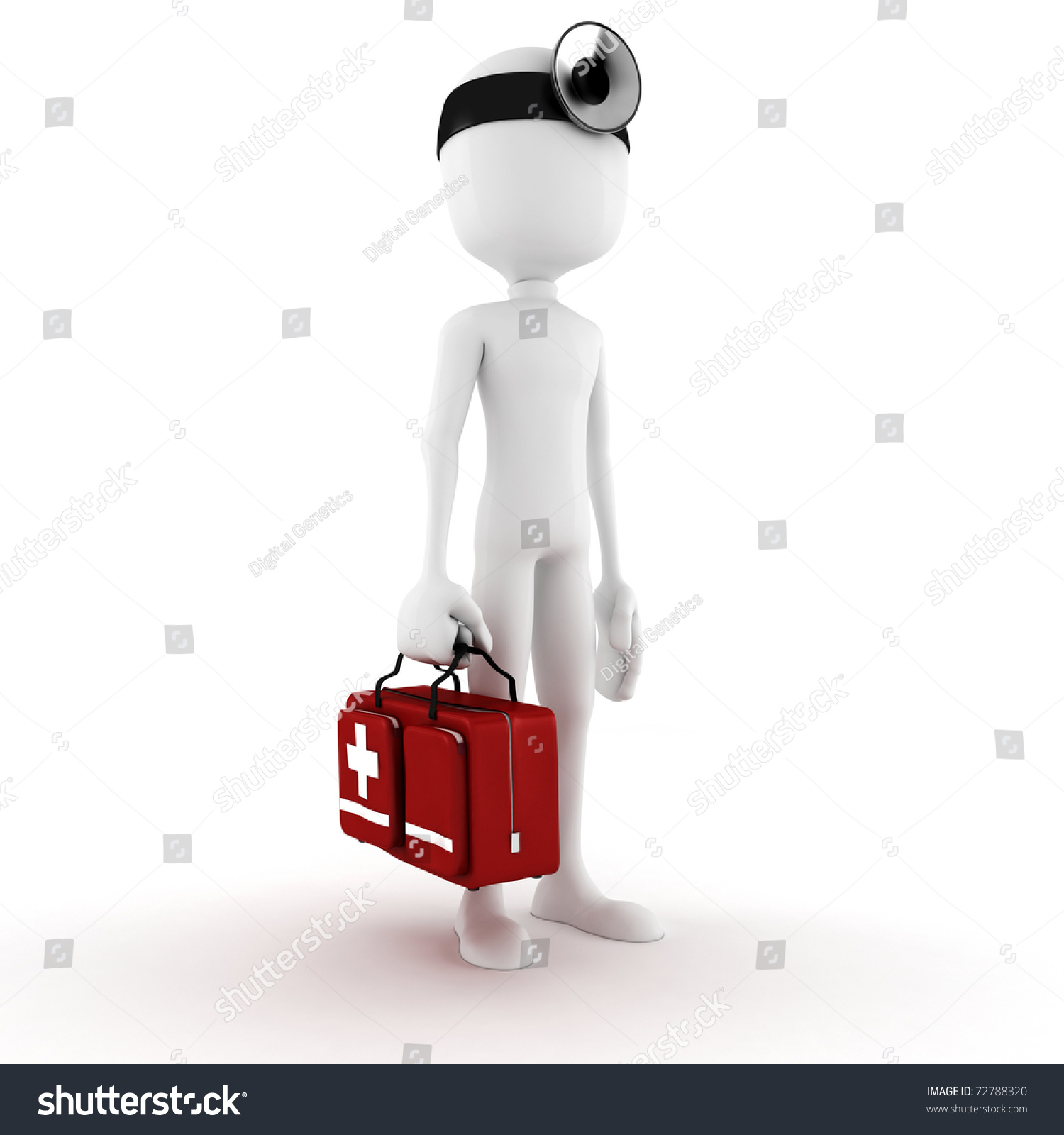 3d Man Doctor On White Background Stock Illustration 72788320 