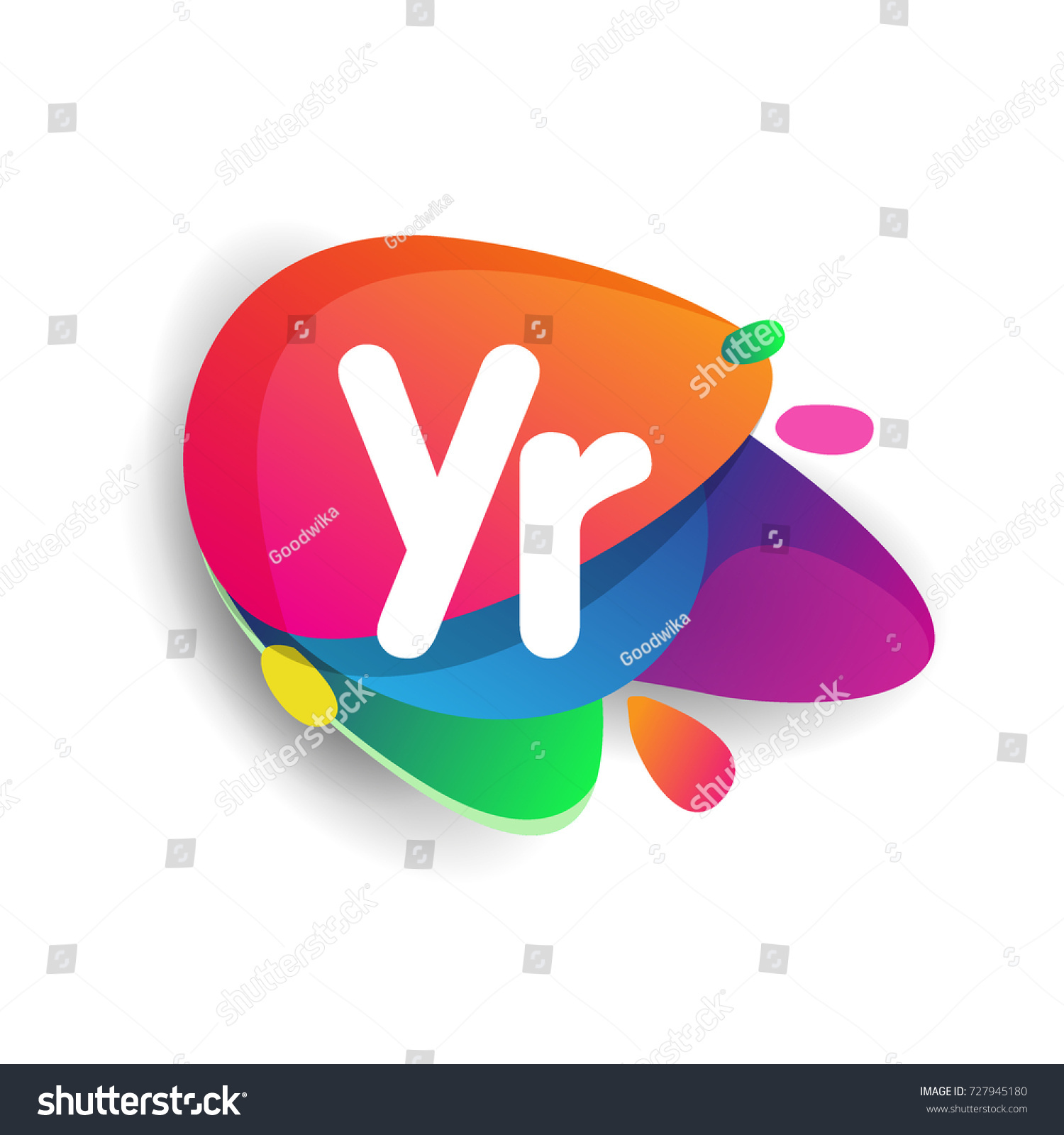 Letter Yr Logo Colorful Splash Background Stock Vector (Royalty Free ...