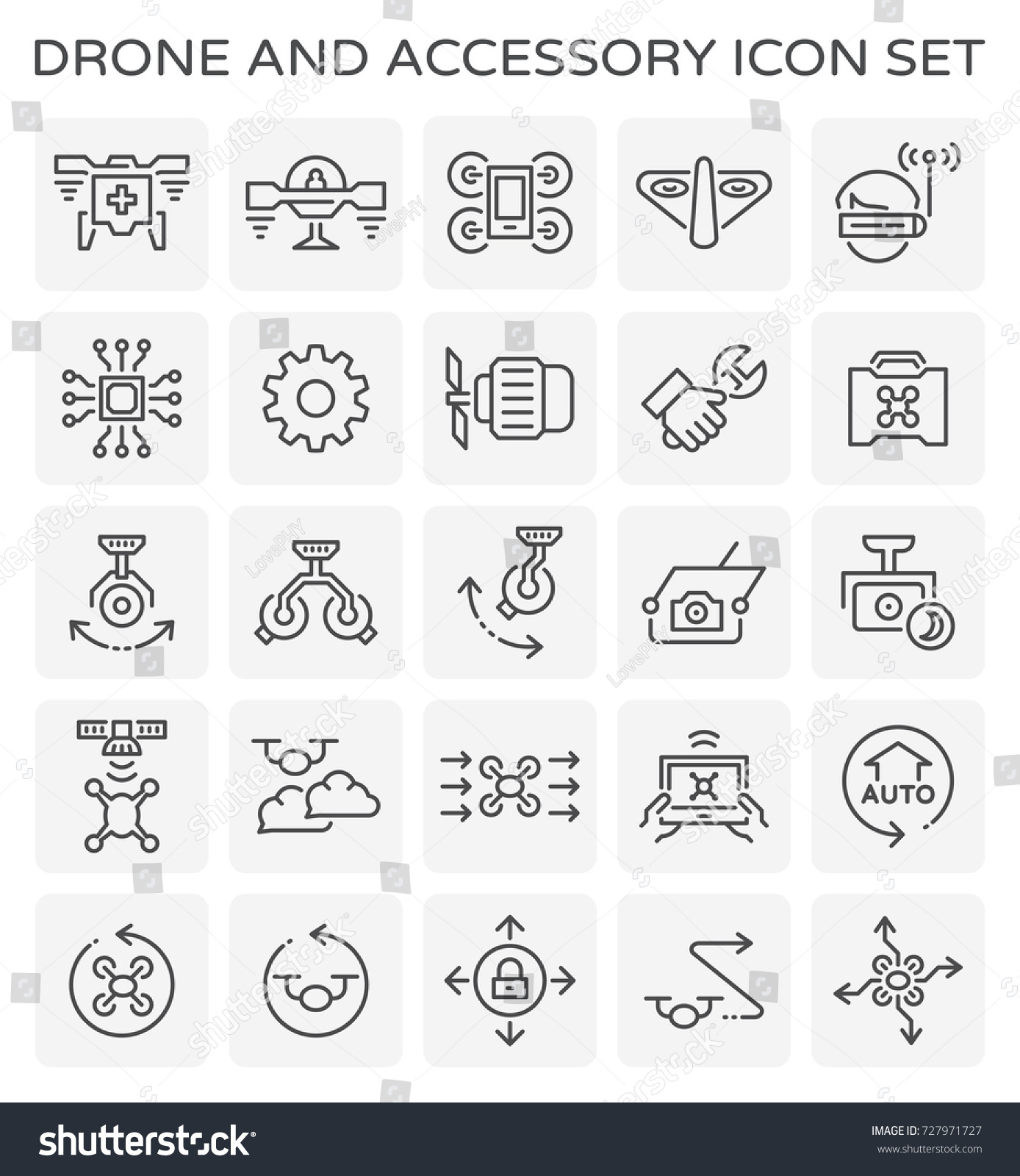 Drone Icon Uav Icon Including Camera Stock Vector (Royalty Free ...