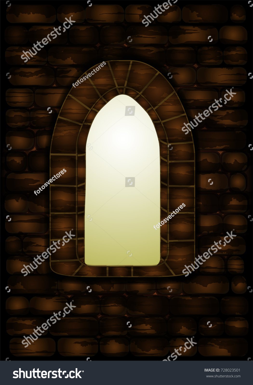 Medieval Window Castle Vector Illustration Stock Vector (Royalty Free ...