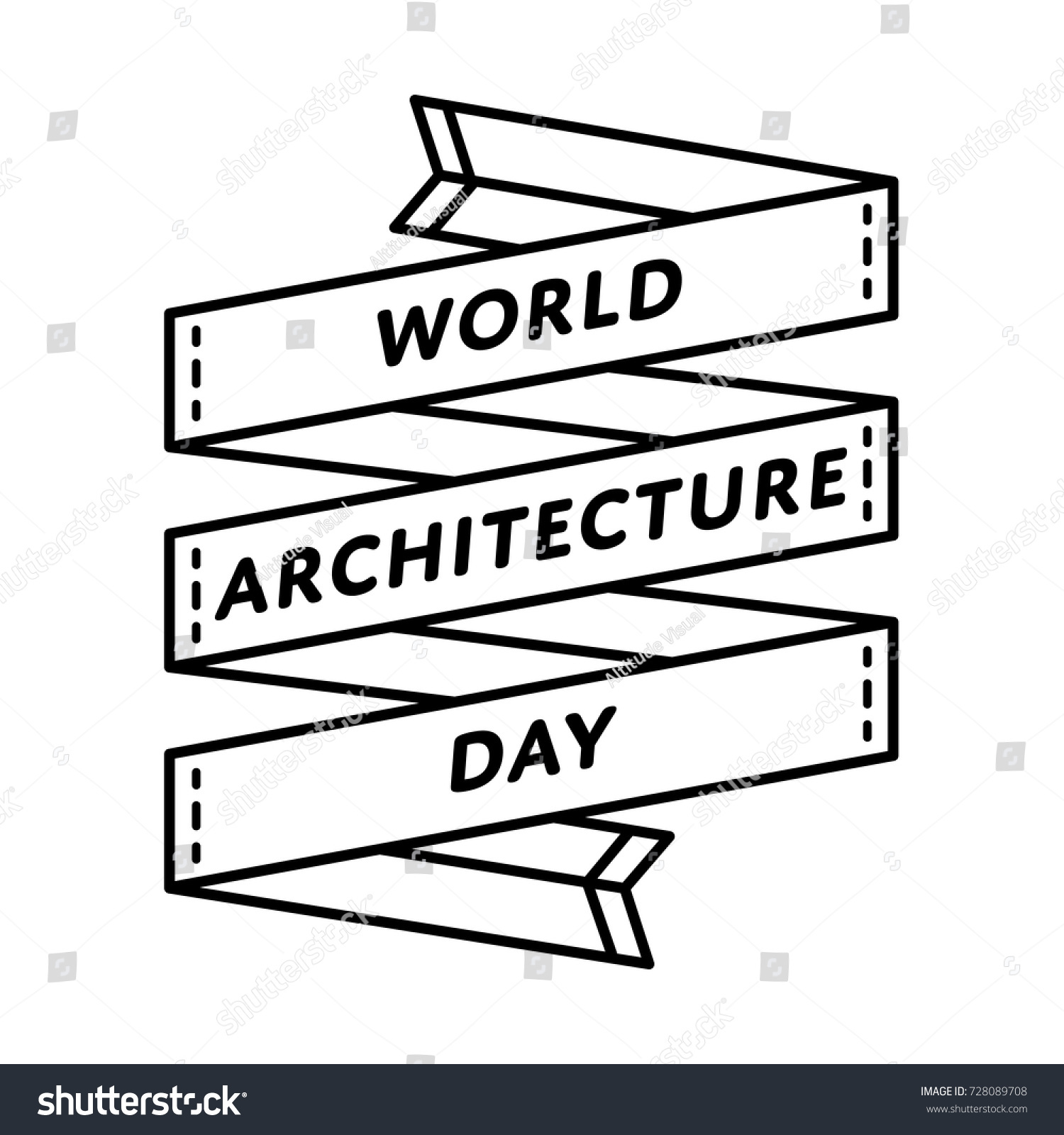 World Architecture Day Emblem Isolated Vector Stock Vector (Royalty