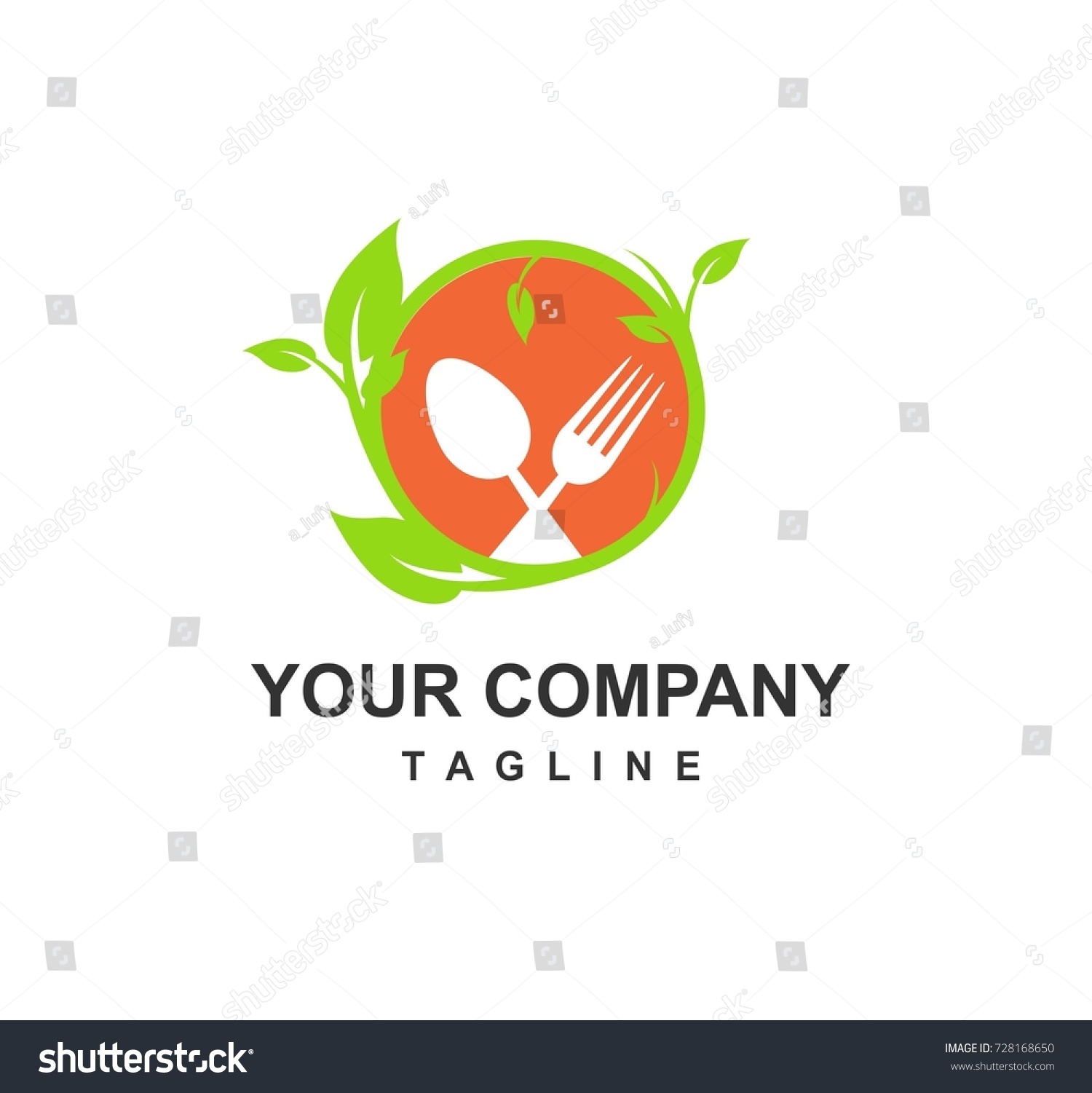 Organic Food Restaurant Logo Stock Vector (Royalty Free) 728168650 ...