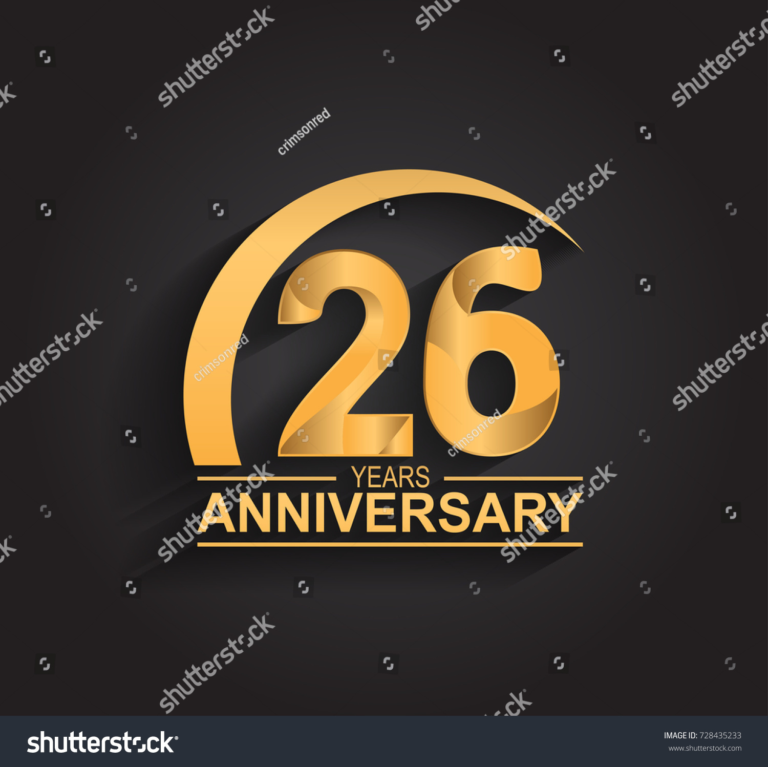 26 Years Anniversary Celebration Anniversary Logo Stock Vector (Royalty ...