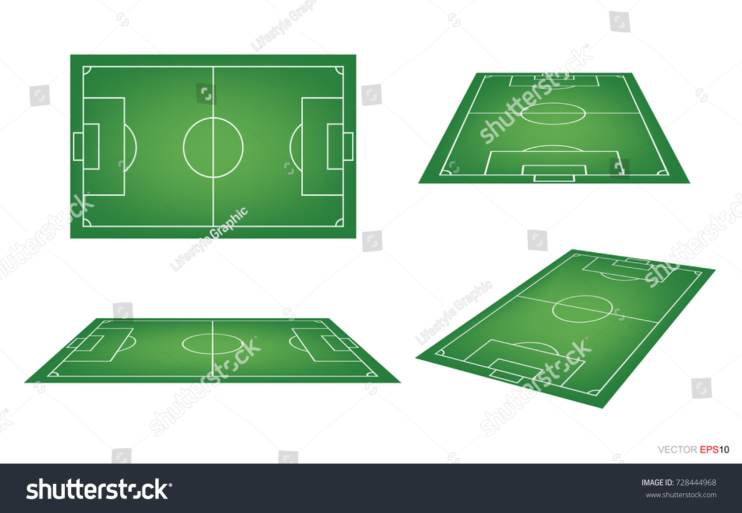 Soccer Field Football Field Collection Isolated Stock Vector (Royalty ...