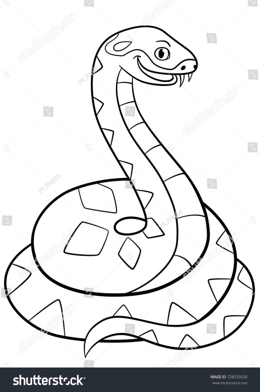 Coloring Pages Little Cute Viper Stands Stock Vector (Royalty Free ...