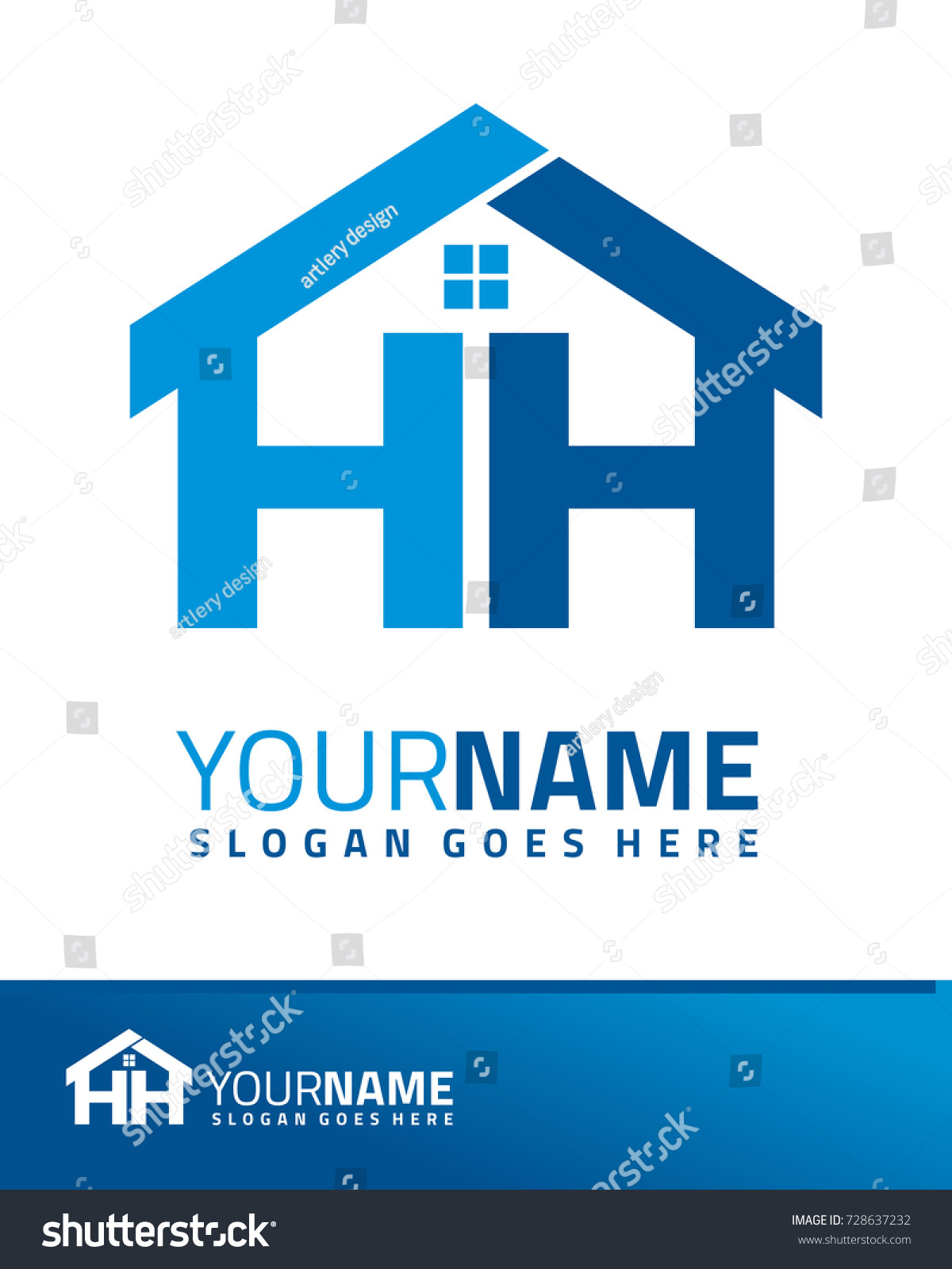 Initial H H Real Estate Logo Stock Vector (Royalty Free) 728637232 ...