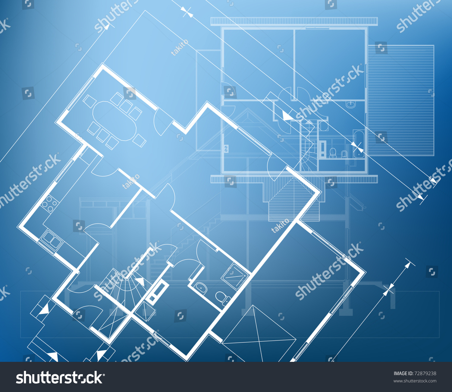 Floor Plan Blueprint Vector Illustration Stock Vector (Royalty Free ...