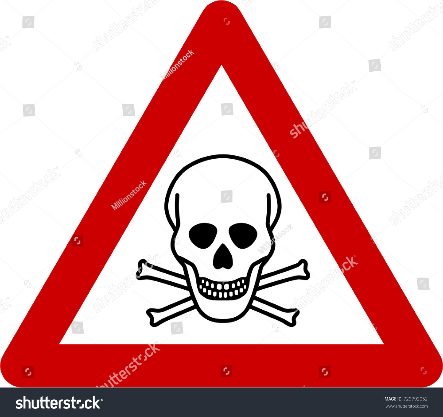 Warning Sign Deadly Danger Symbol Stock Illustration 729792052 ...