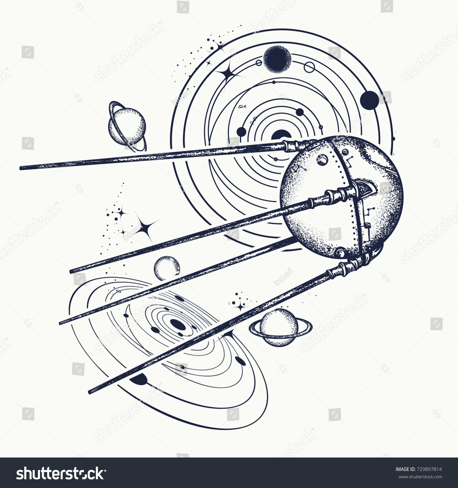 Рисунок первого спутника