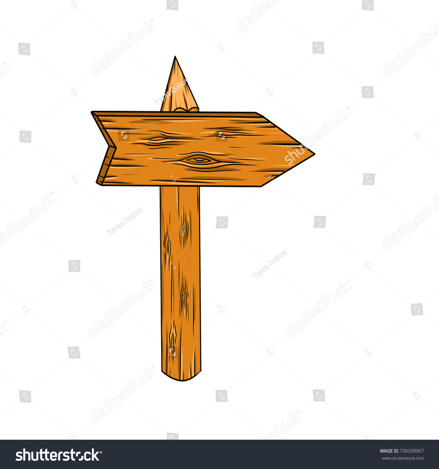 Cartoon Wooden Sign Direction Stock Vector (Royalty Free) 730299967 ...