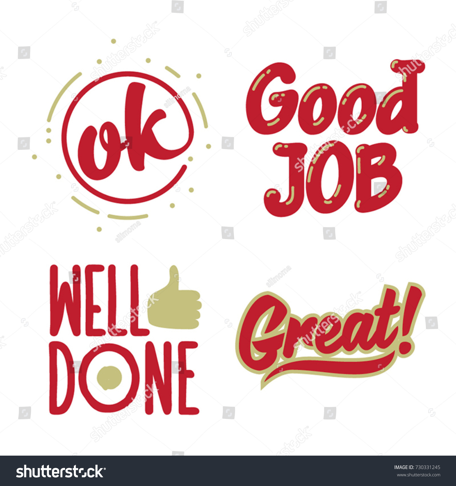 Great Appreciation Labels Lettering Vector Set Stock Vector (Royalty ...