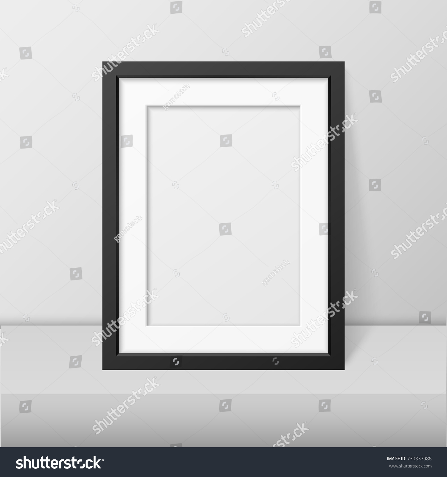 Vector Realistic Blank Black Picture Frame Stock Vector (Royalty Free ...