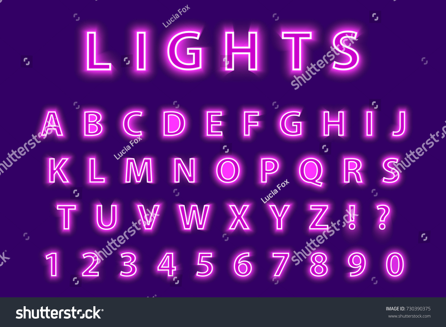 Modern Trendy Pink Neon Alphabet On Stock Vector (Royalty Free ...