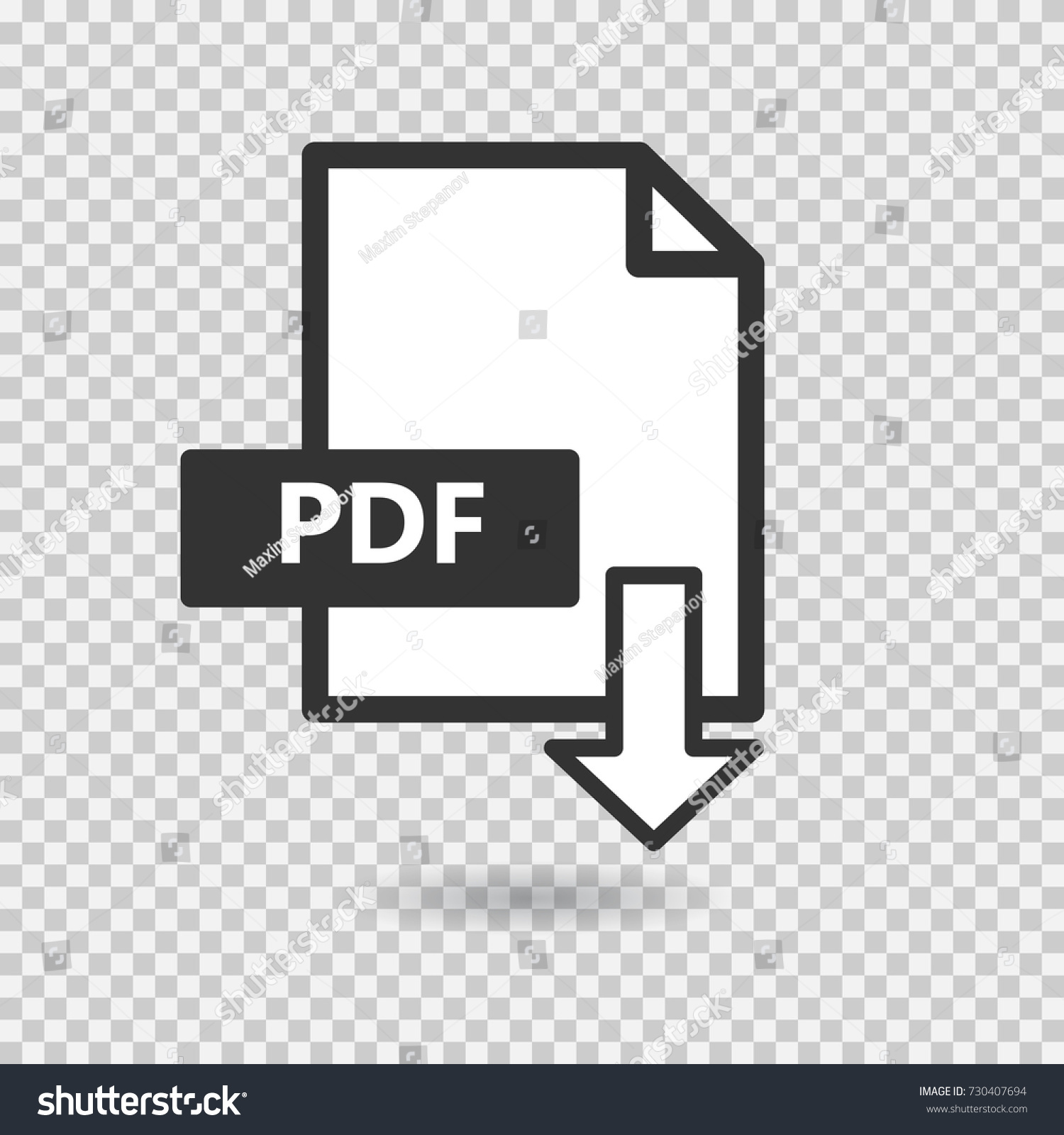 Pdf Vector Icon On Transparent Background Stock Vector Royalty Free Shutterstock