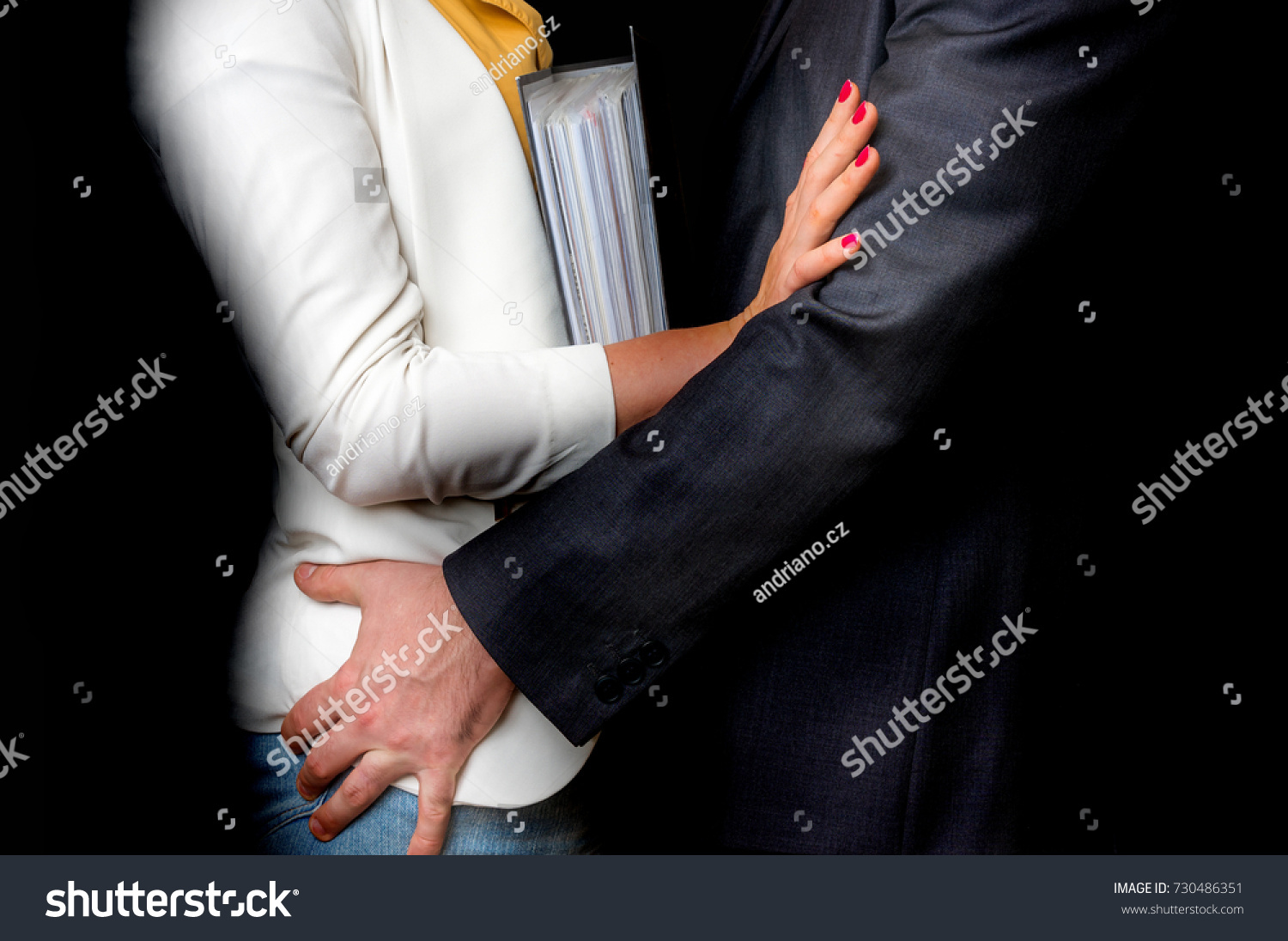 Man Touching Womans Butt Isolated On Stock Photo Shutterstock