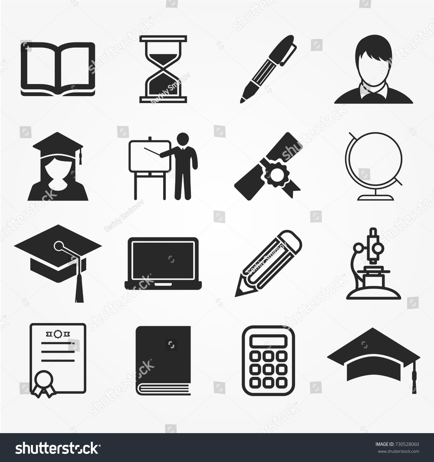 Education Icons Vector Stock Vector (Royalty Free) 730528060 | Shutterstock