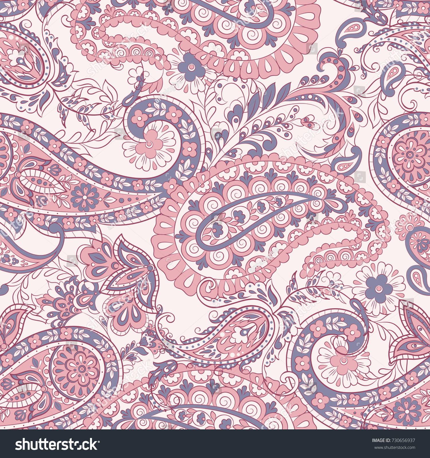 Paisley Pattern Seamless Asian Textile Background Stock Vector (Royalty ...