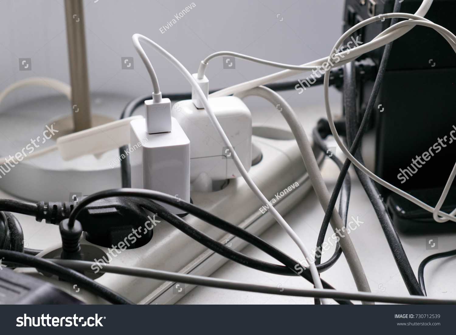 Multiple Electrical Plugs Wall Outlet Stock Photo 730712539 