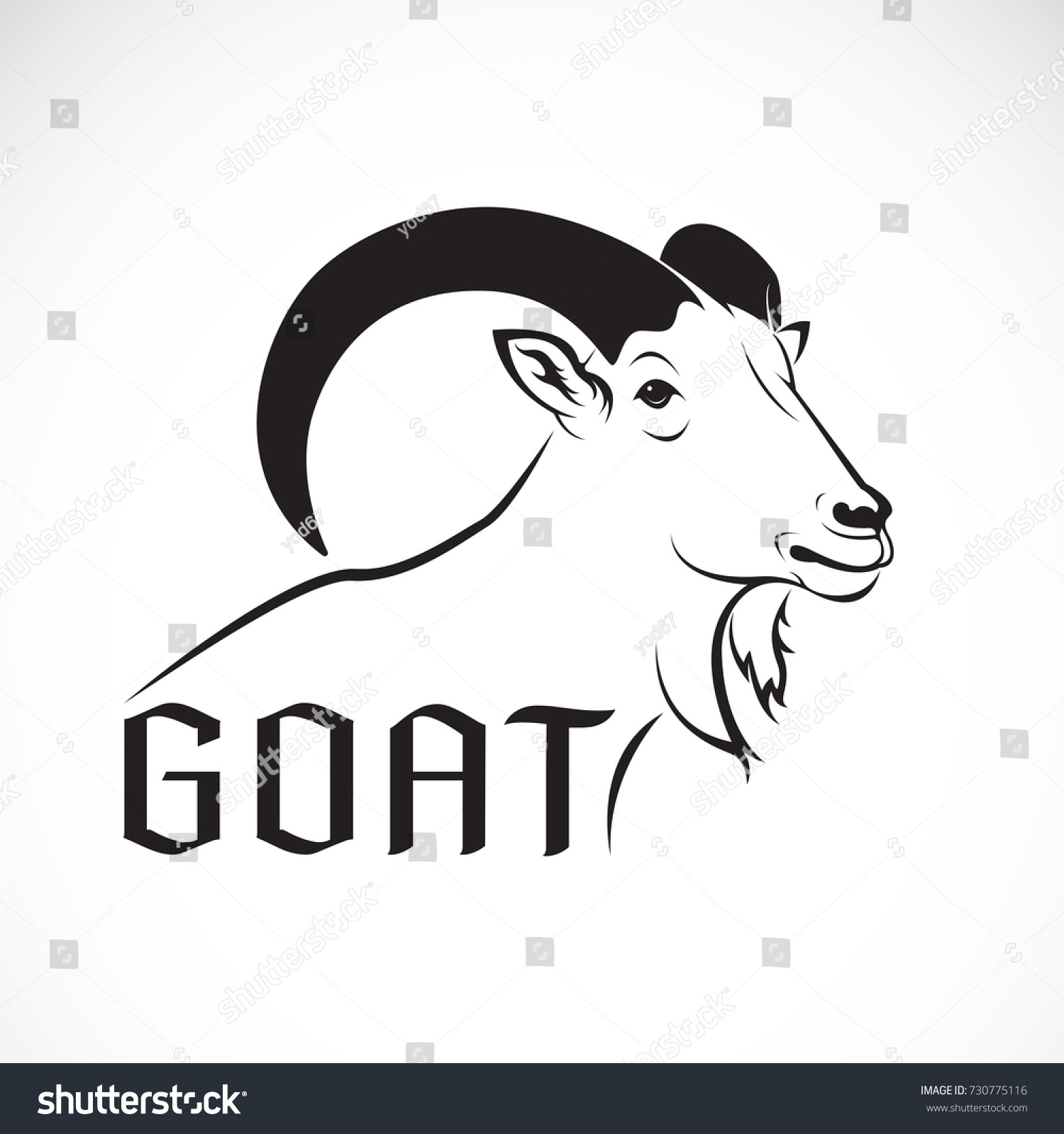 Vector Goat Design On White Background Stock Vector (Royalty Free ...