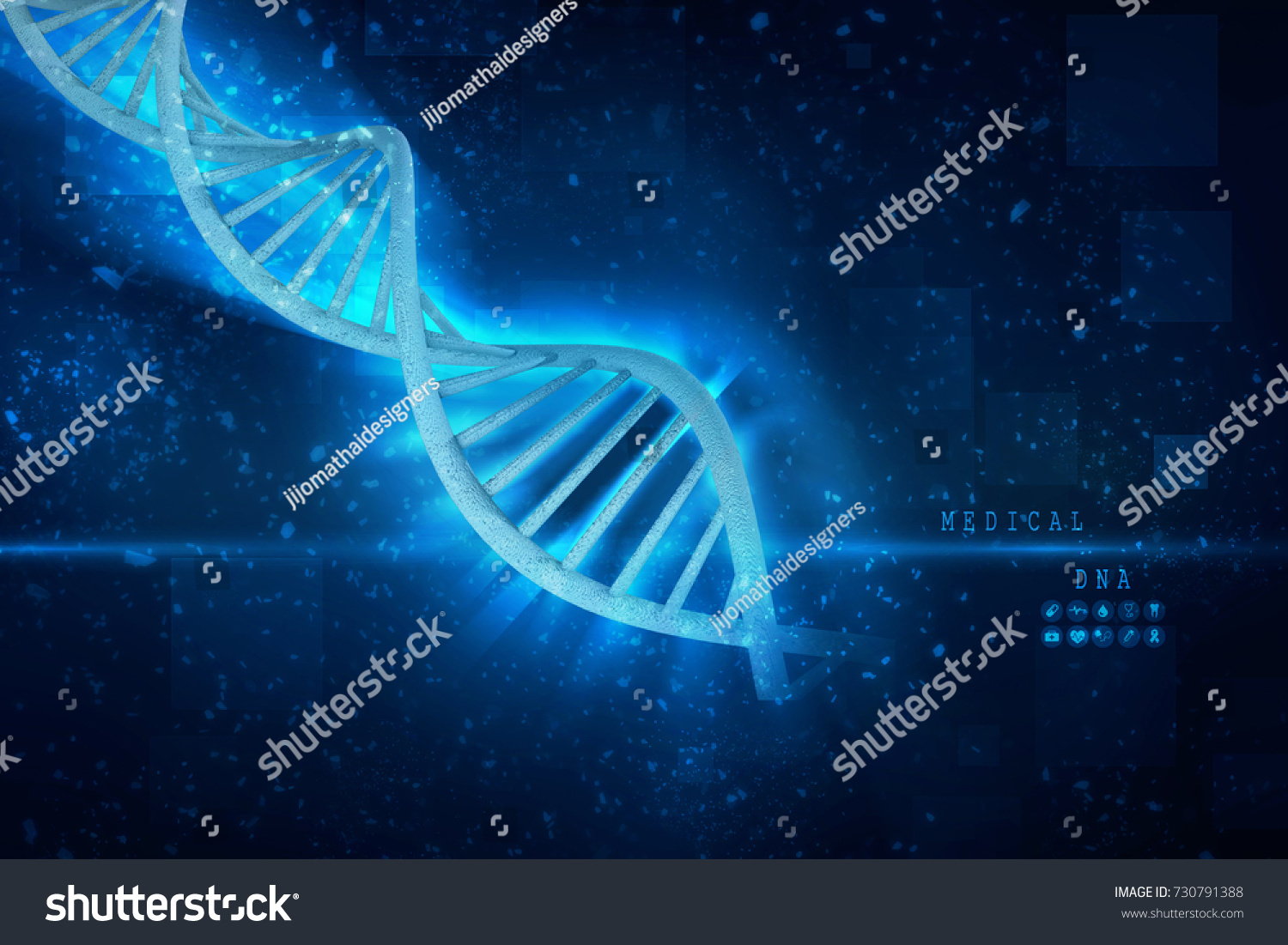 3d Render Dna Structure Abstract Background Stock Illustration ...