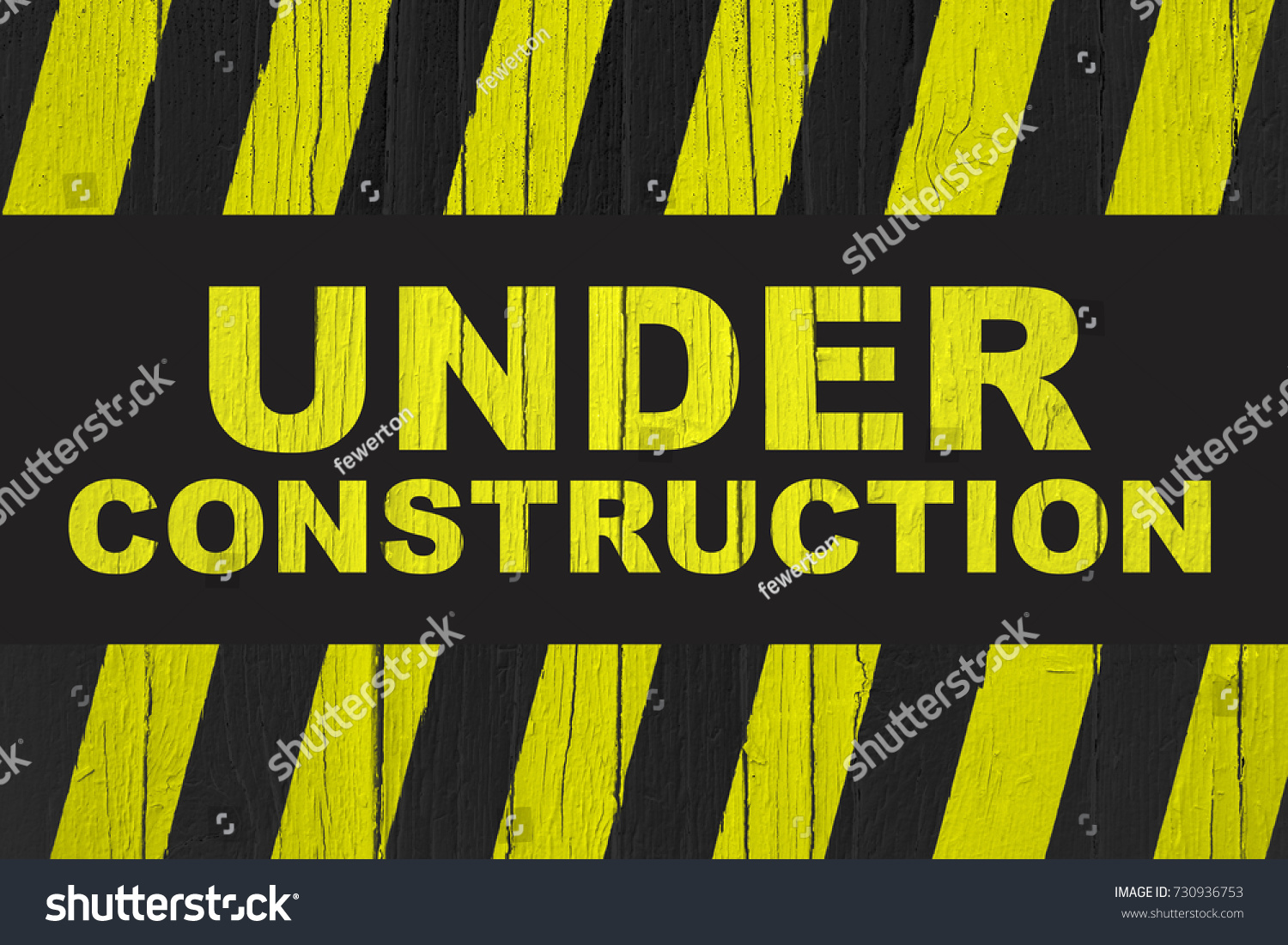 Under Construction Warning Sign Yellow Black Stock Photo 730936753 ...