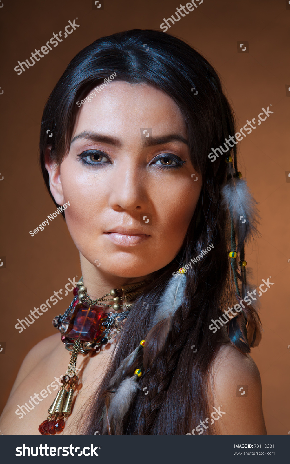 Studio Portrait American Indian Woman Professional Stock Photo 73110331 ...