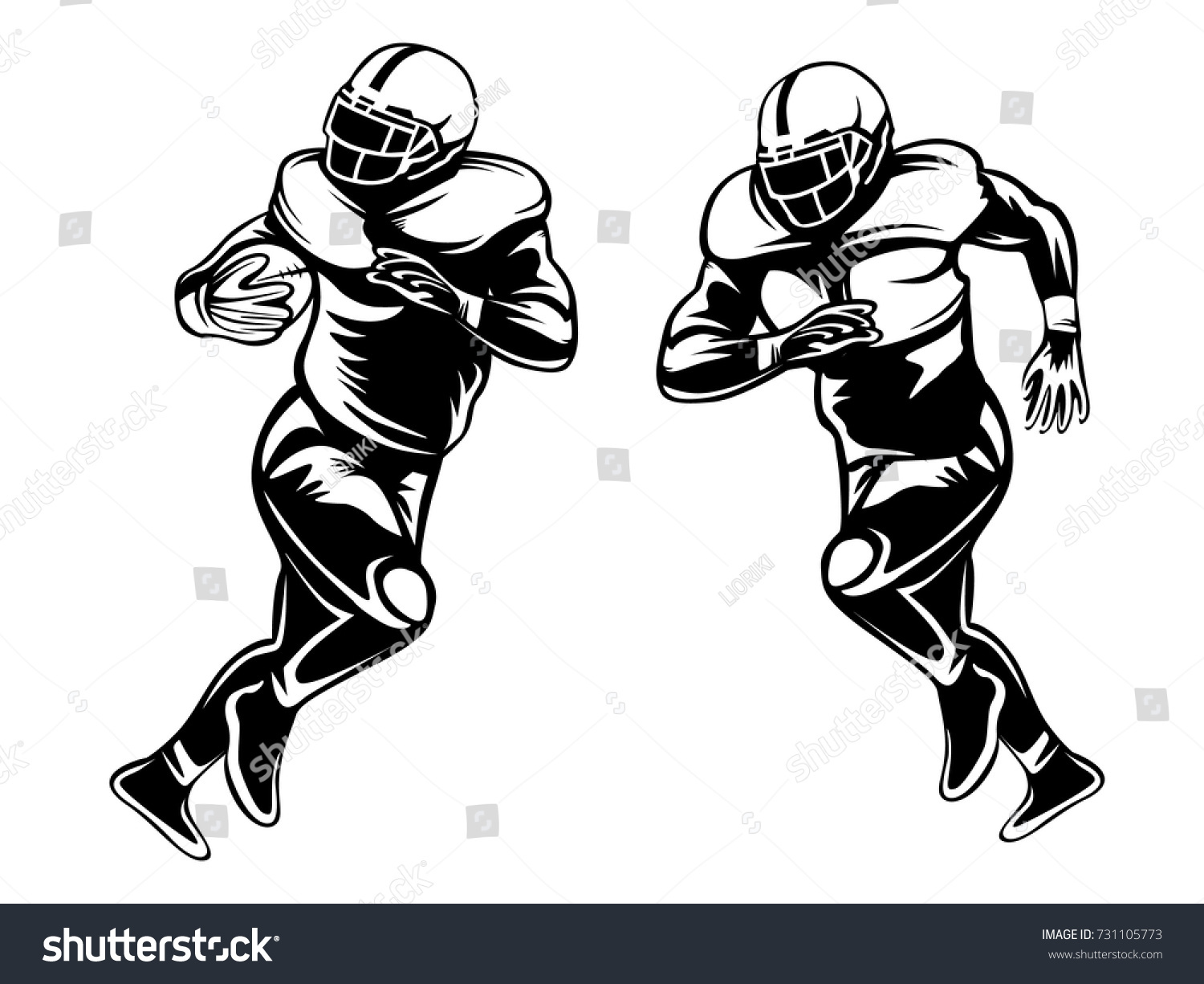 American Football Player Quarterback Isolated On Stock Vector (Royalty ...