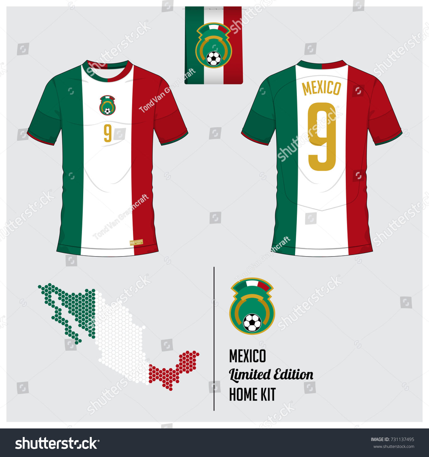red and green soccer jersey