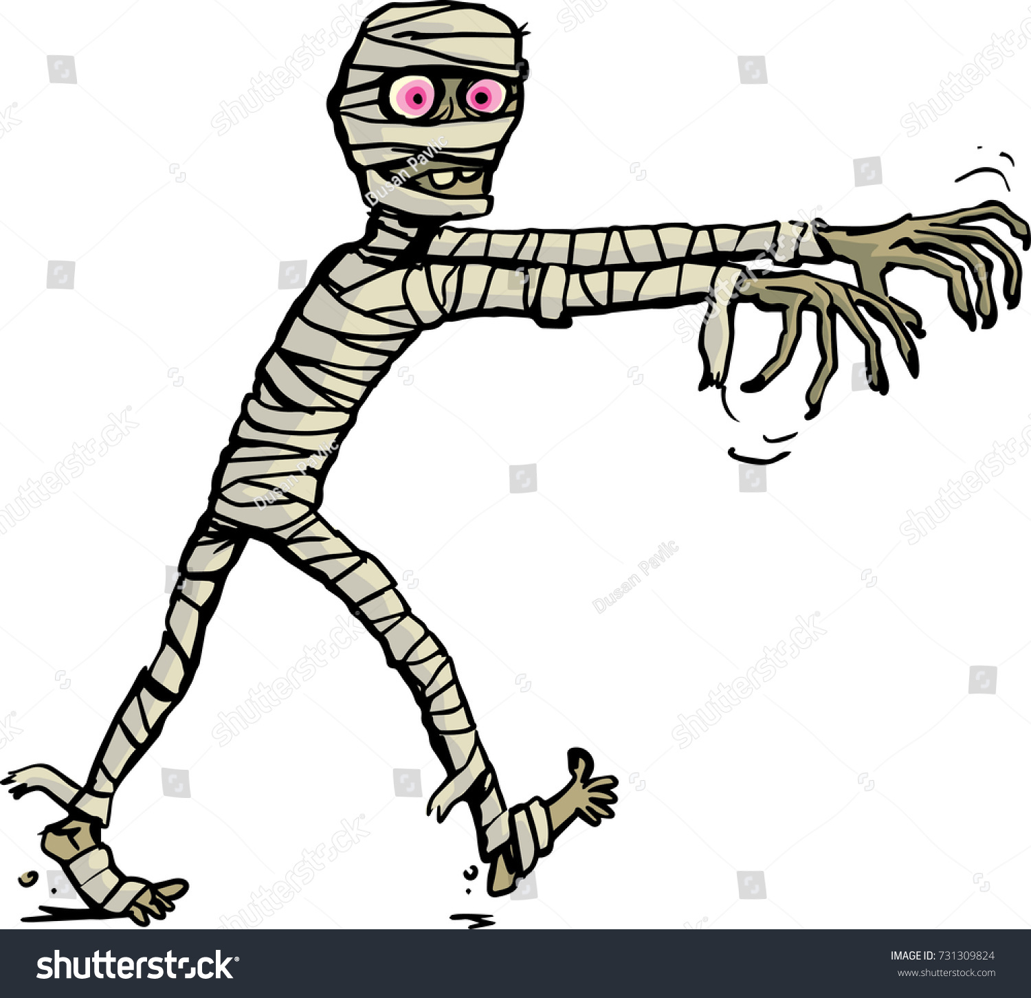 Mummy Walking Stock Vector (Royalty Free) 731309824 | Shutterstock