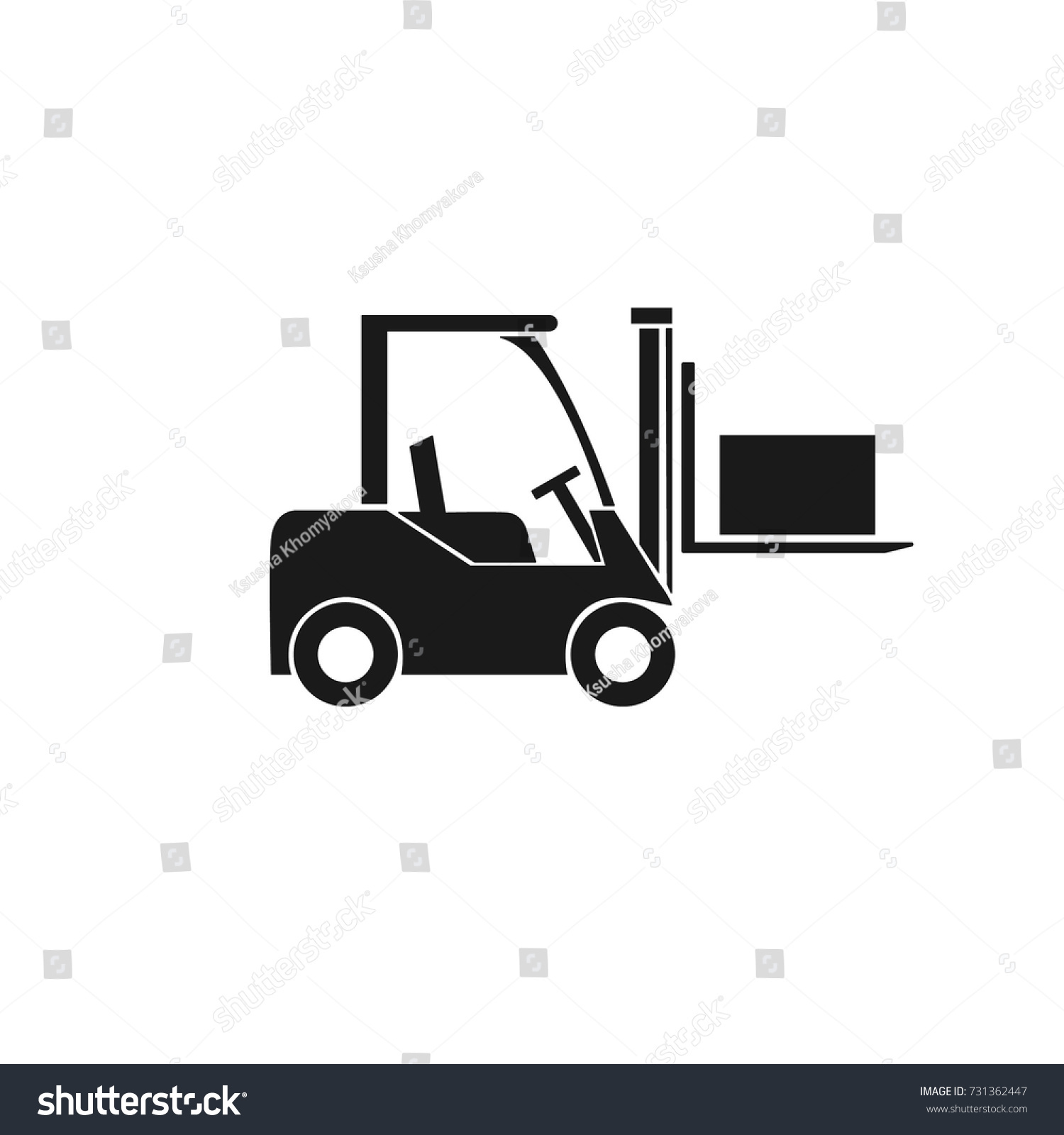 Forklift Truck Icon Transportation Cargo Boxes Stock Vector (Royalty ...