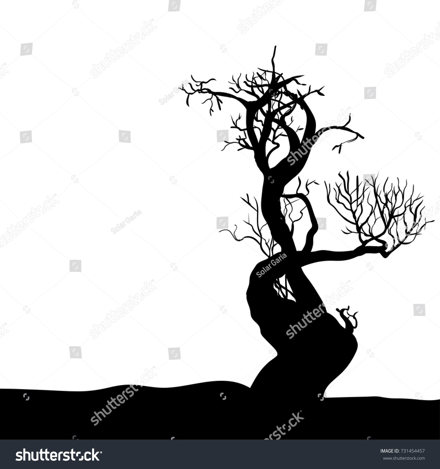 Hand Drawing Halloween Tree Template Halloween Stock Vector (Royalty ...