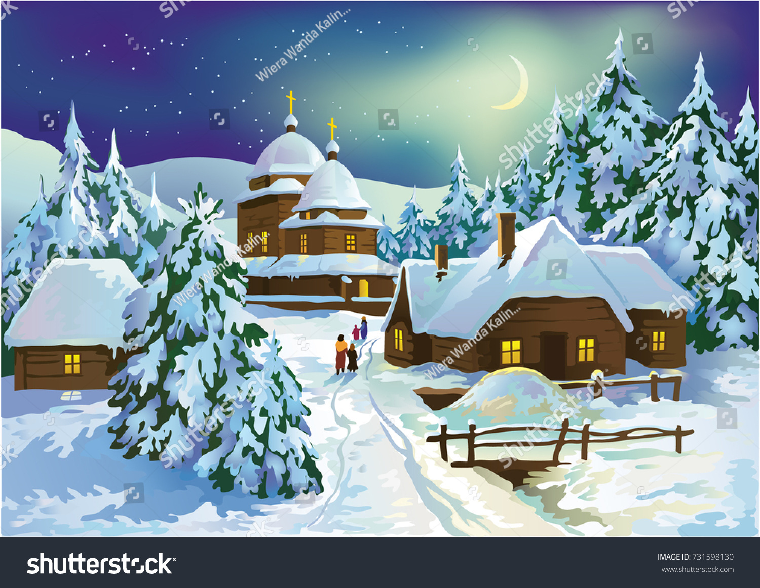Иван Саввич Никитин зимняя ночь в деревне иллюстрация