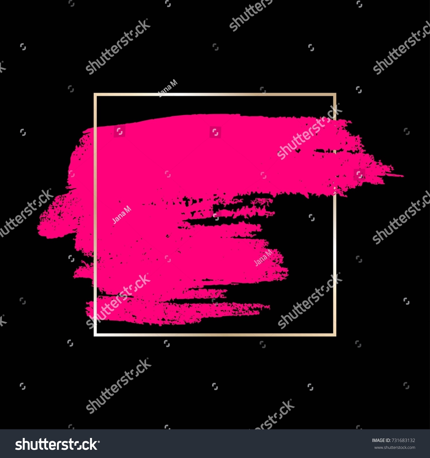 Hand Drawn Bright Pink Brush Stroke Stock Vector (Royalty Free ...