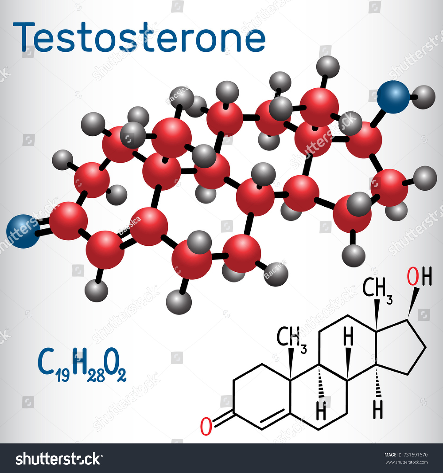 Testosterone Anabolic Steroid Structural Chemical Formula Stock Vector ...