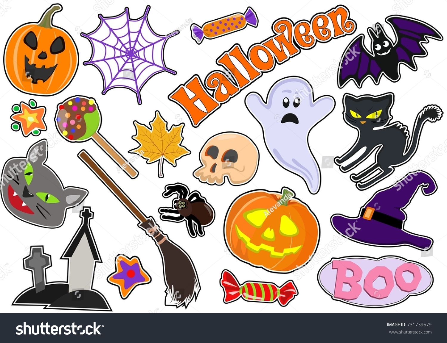 Рисунки для Хэллоуина для наклеек
