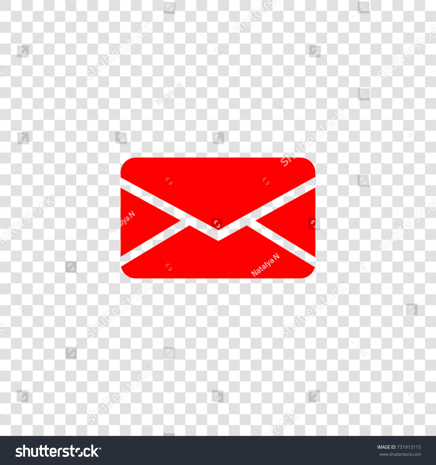 Mail Icon Vector Red Flat Icon Stock Vector (royalty Free) 731913115 