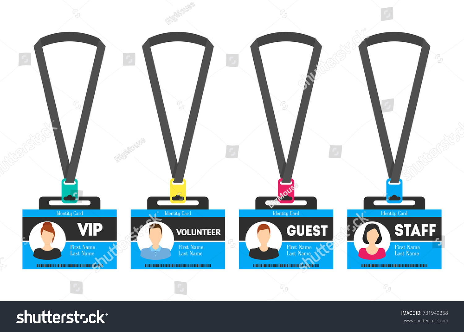 Id Card Template Color Plastic Badge Stock Vector (Royalty Free ...