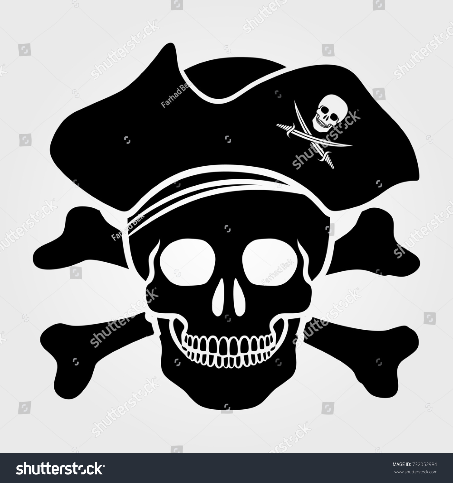 Jolly Roger Icon Isolated On White Stock Vector Royalty Free Shutterstock