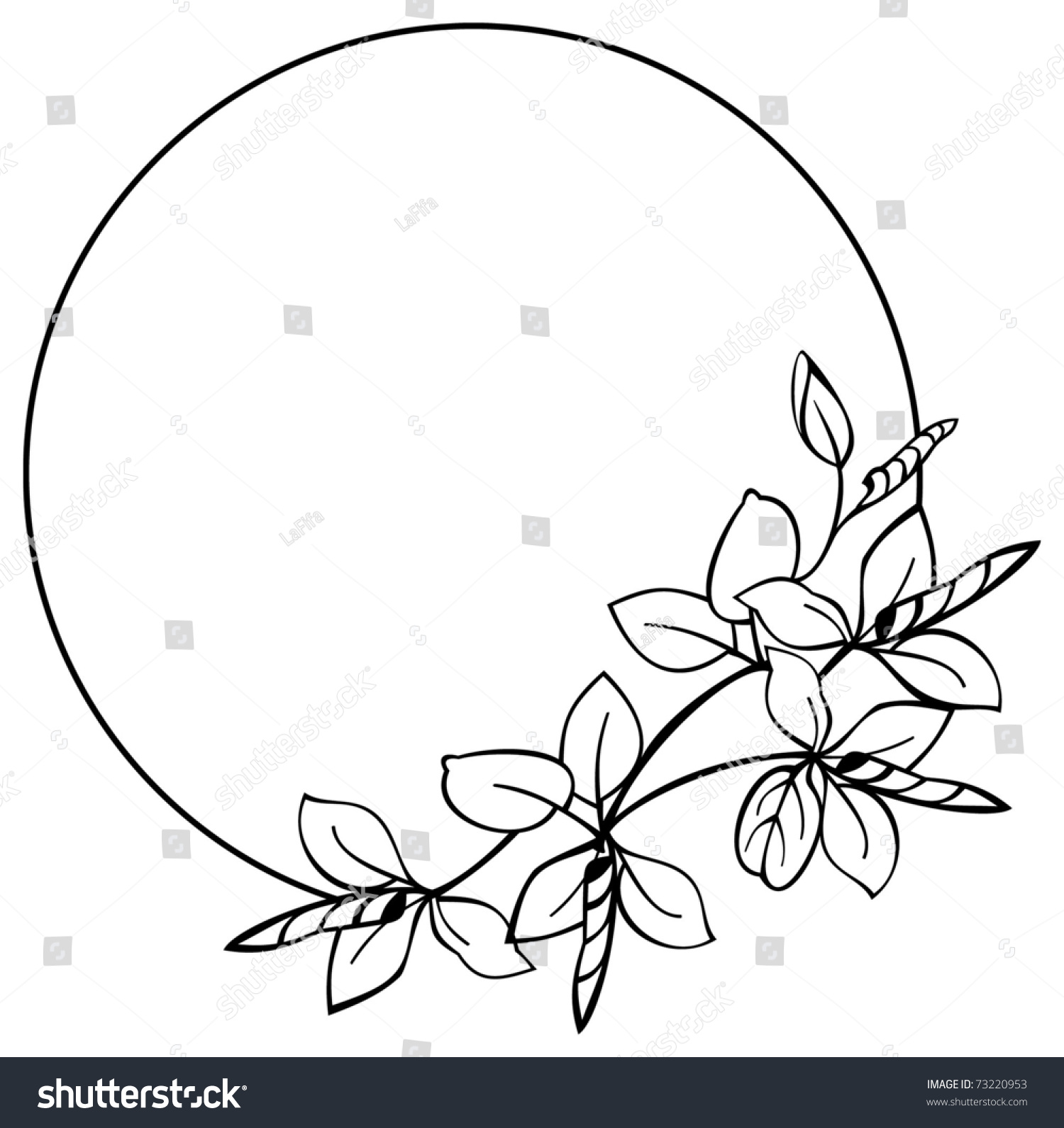 Silhouette Flower Frame Stock Vector (Royalty Free) 73220953 | Shutterstock