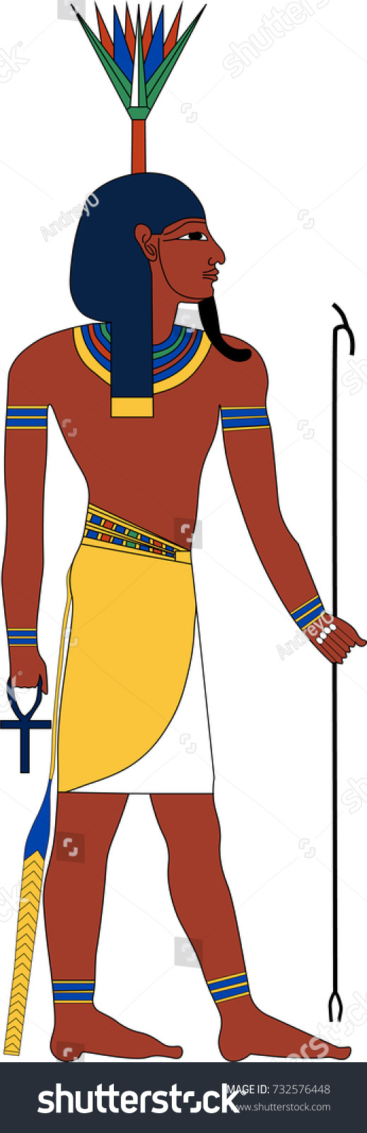 Vector Illustration Nefertum Ancient Egyptian God Stock Vector (Royalty ...