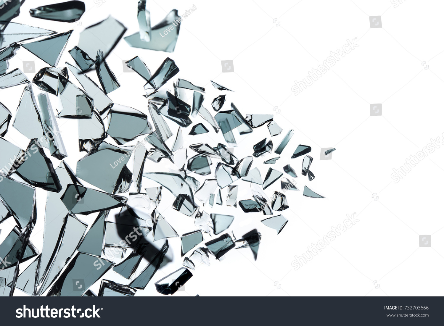 Broken Glass Explosion On White Background Stock Photo 732703666 ...