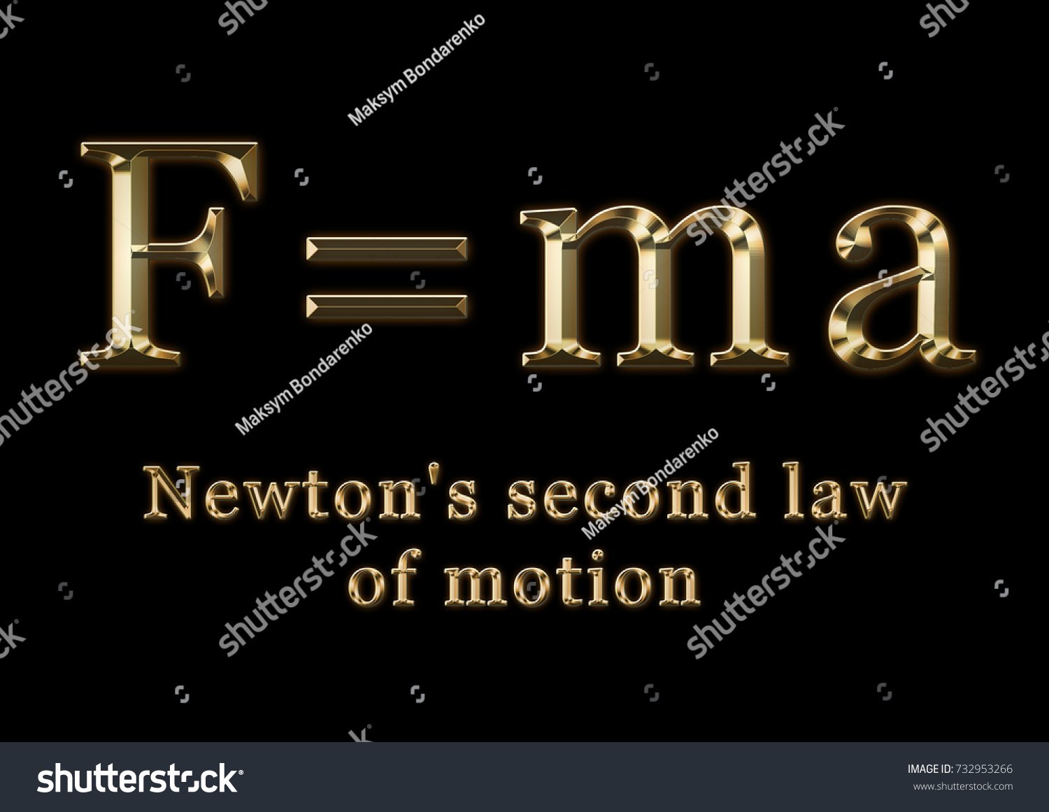 Newtons Second Law Motion Stock Illustration 732953266 Shutterstock 0445