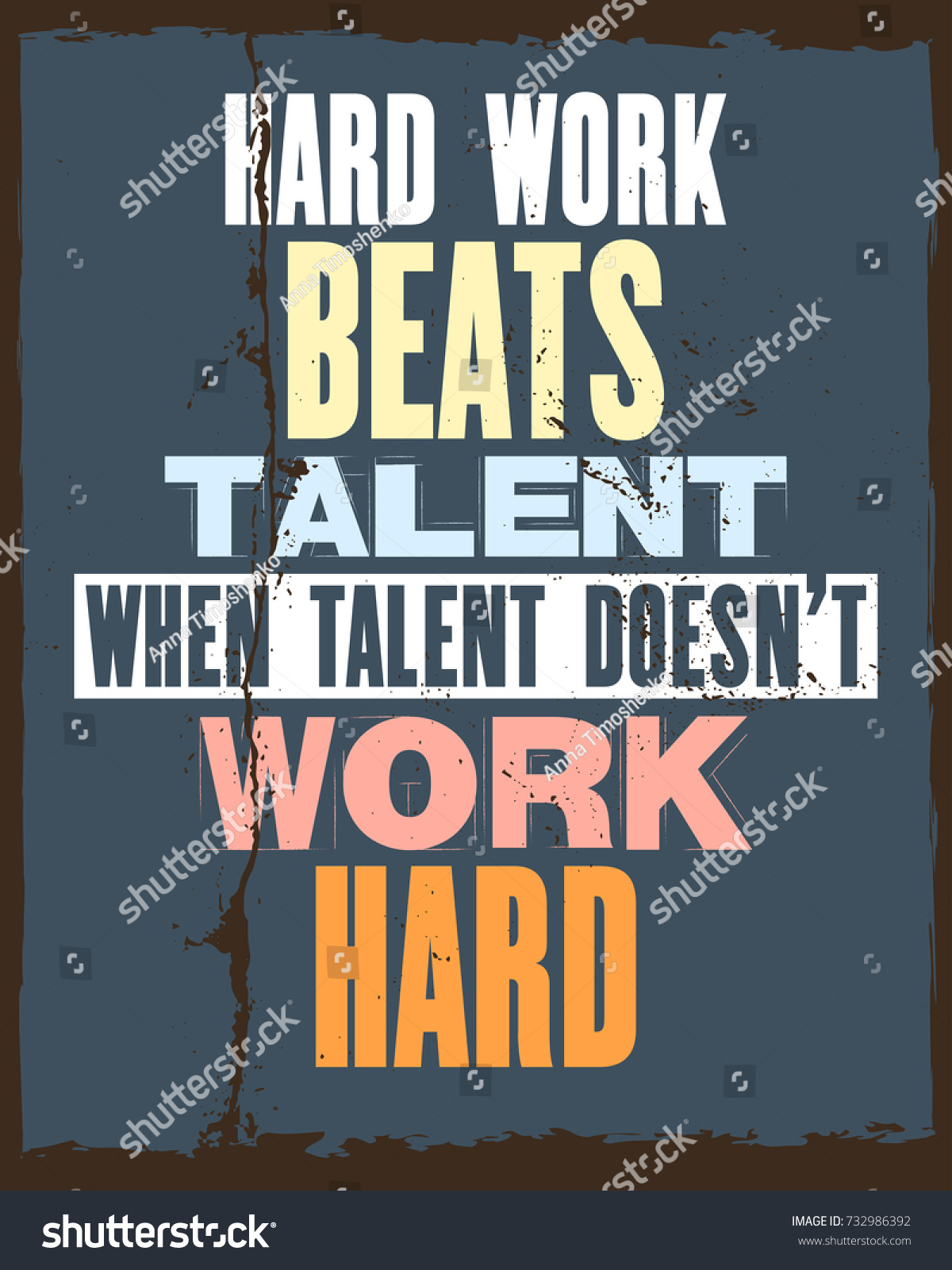 Inspiring Motivation Quote Text Hard Work Stock Vector (Royalty Free ...