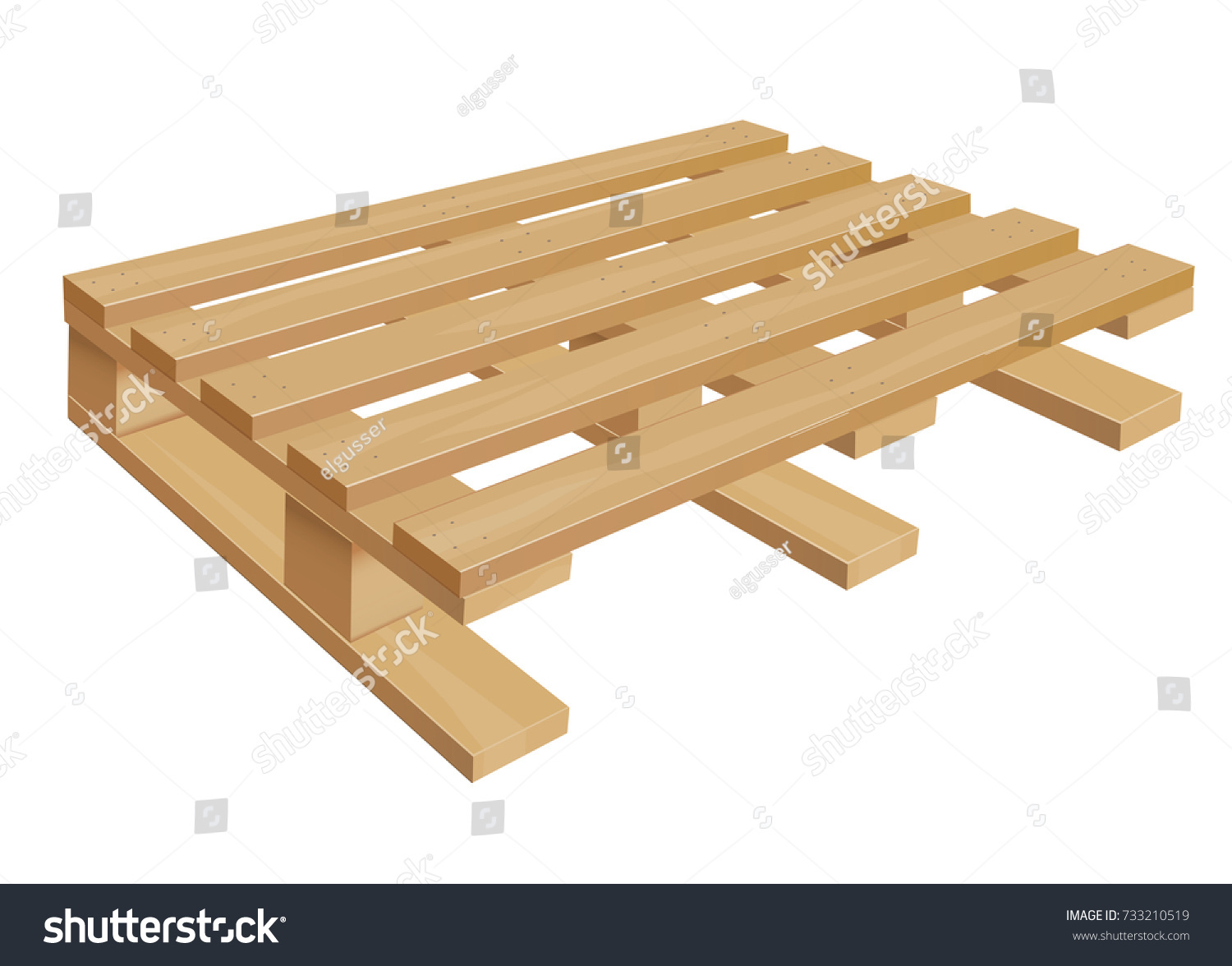 Middle Wooden Pallet Perspective Stock Vector Royalty Free 733210519